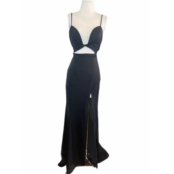 NBD Charlise Black Twisted Cut Out Maxi Gown XSmall New Women’s long dress - Picture 4 of 8